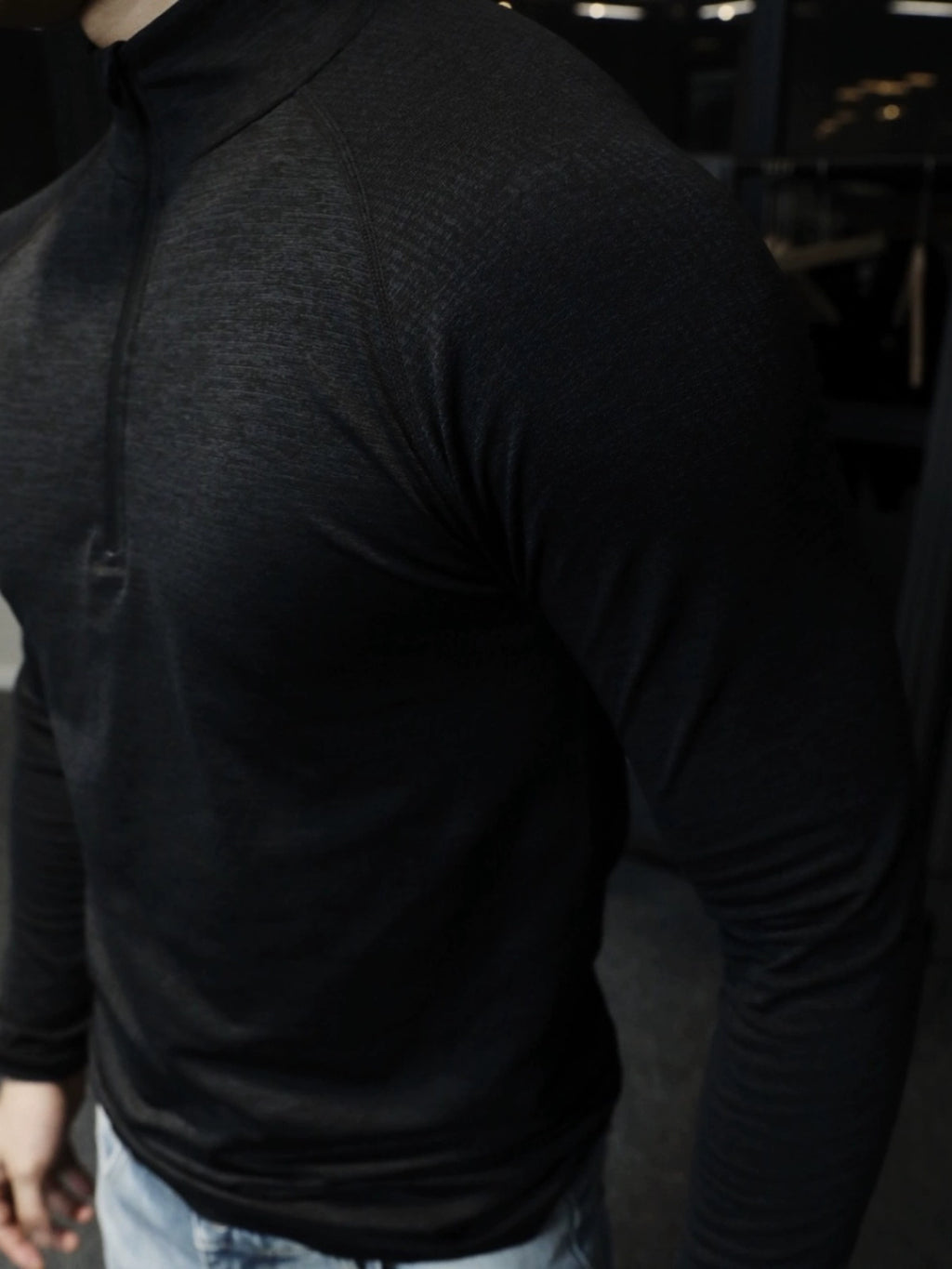 GTAL Seamless Jacquard Zipper Sports Quick-Drying Slim-Fit T-Shirt