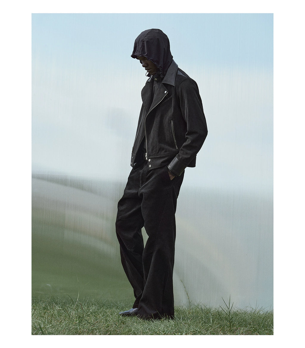 BEVAN UP Corduroy Leather Lapel Jacket