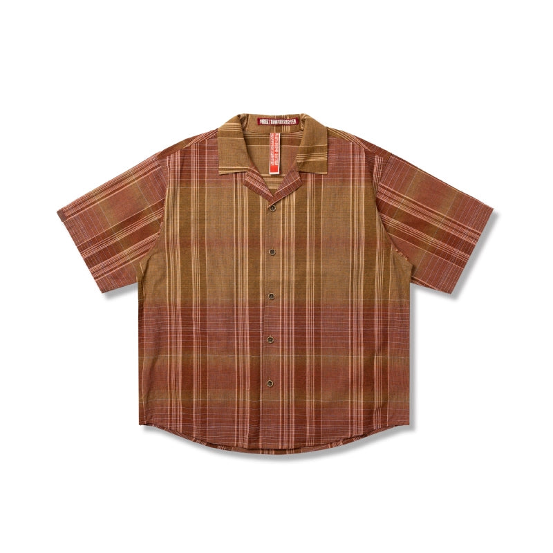 OSCILL industry tie-dye gradual change Cuban Shirt