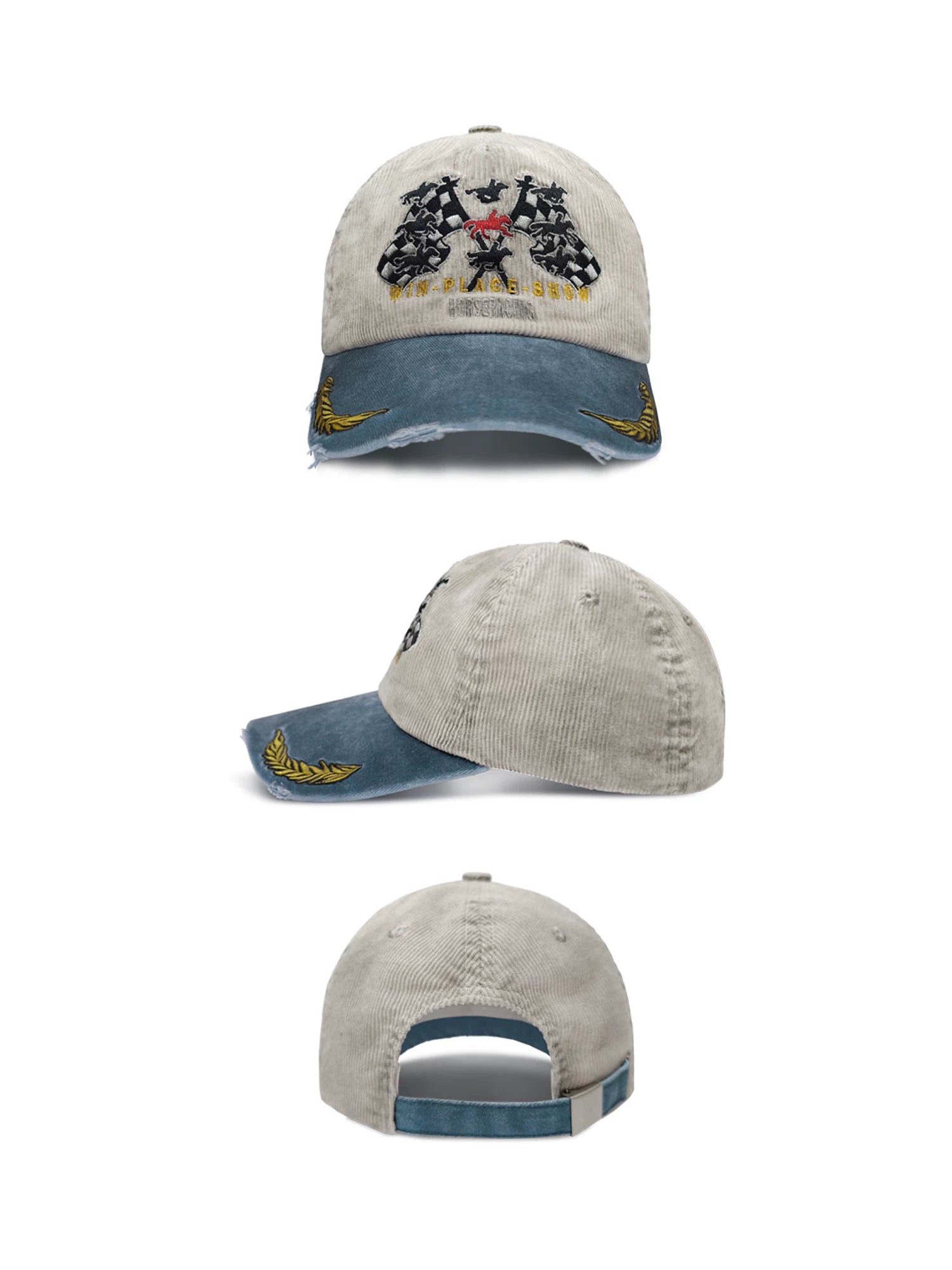 WANNA LAB Corduroy Contrasting Color Old Cap