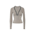 Audwyn V Neck Bead Slim Sleeve