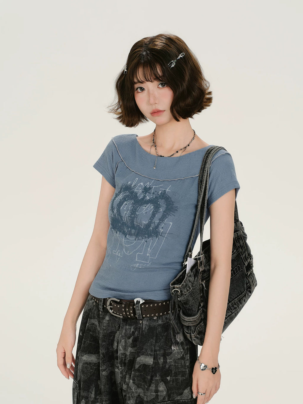 Girlyhalo Lapel Slim Short Tee