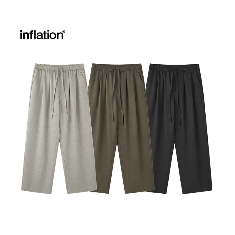 Inflation Trendy Brand Casual Loose Solid Color Men's Trousers
