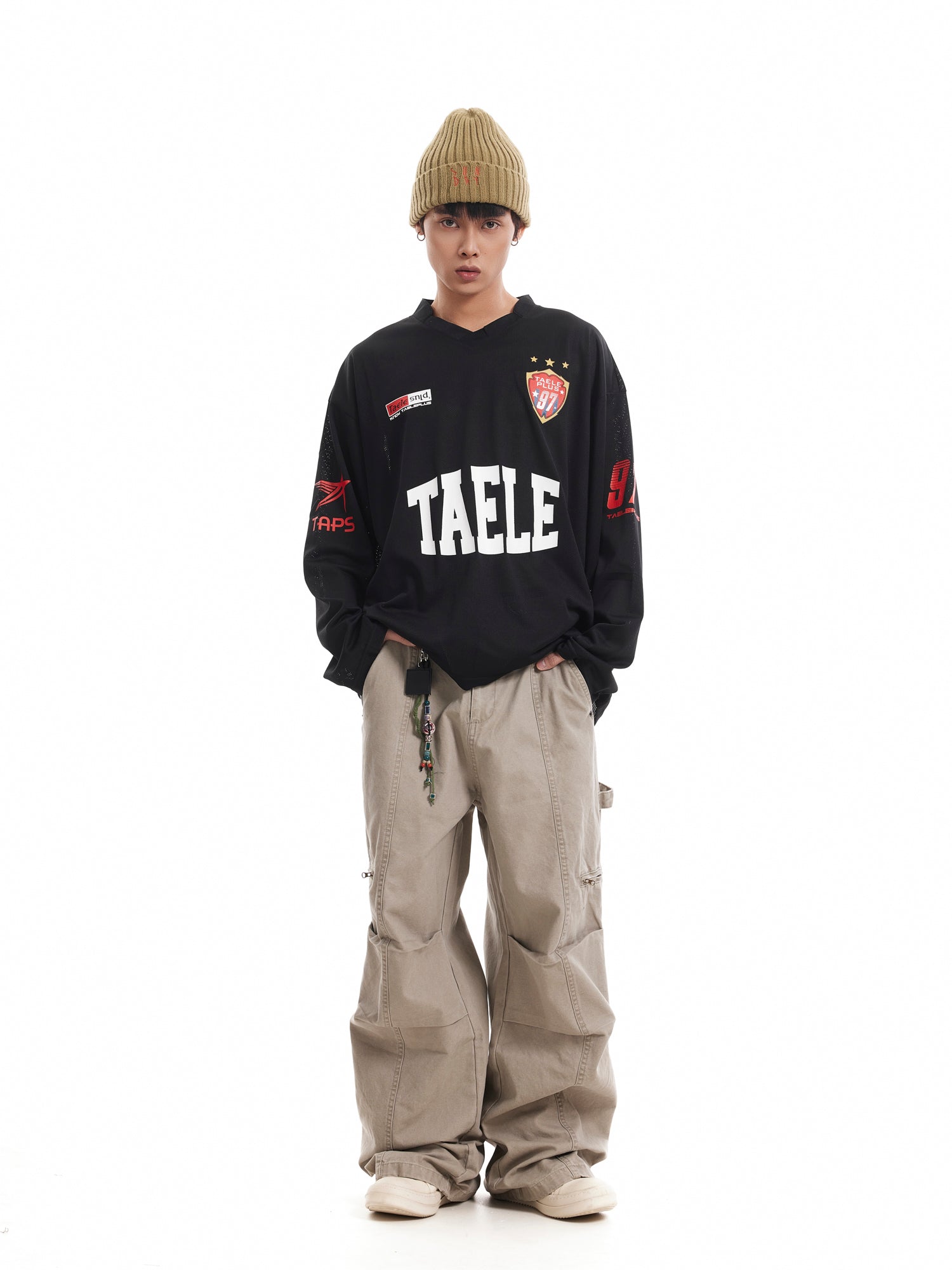 BTSG V-neck mesh breathable ice sport Long Sleeve Tee