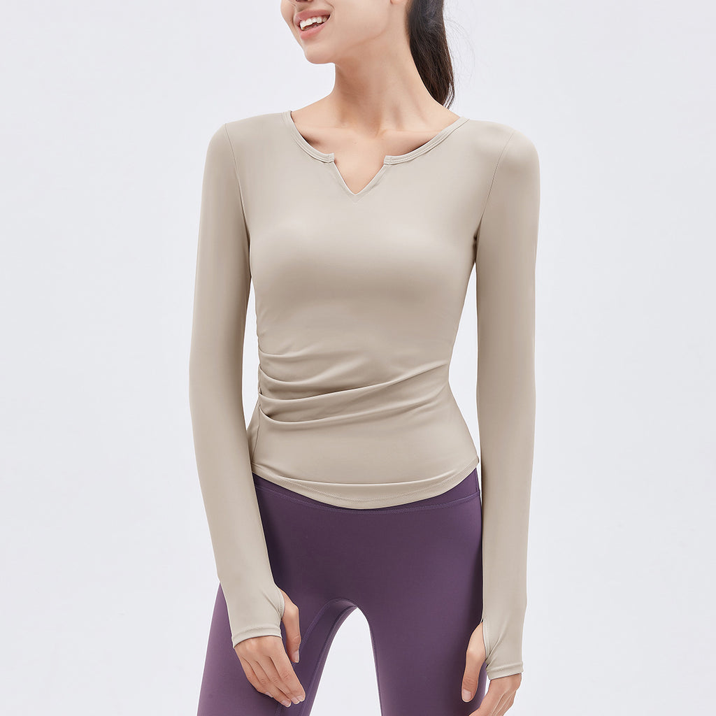 Athena LuluV Neck Nude Fitness Tee