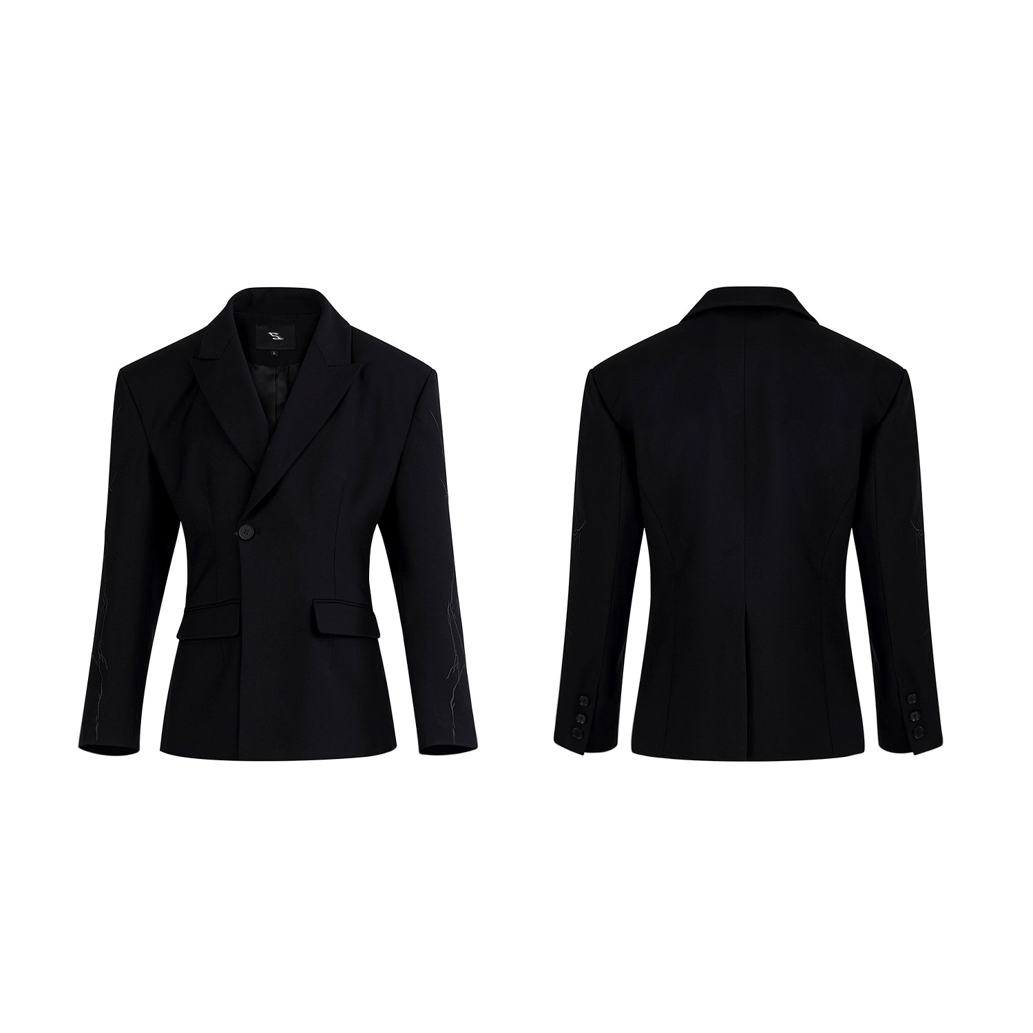 SEE Shoulder Padded Embroidered Blazer