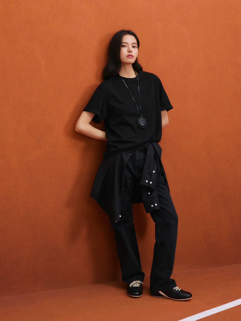 NO LOGO Leather Thin-soled Inner Height-increasing Contrasting Casual Shoes