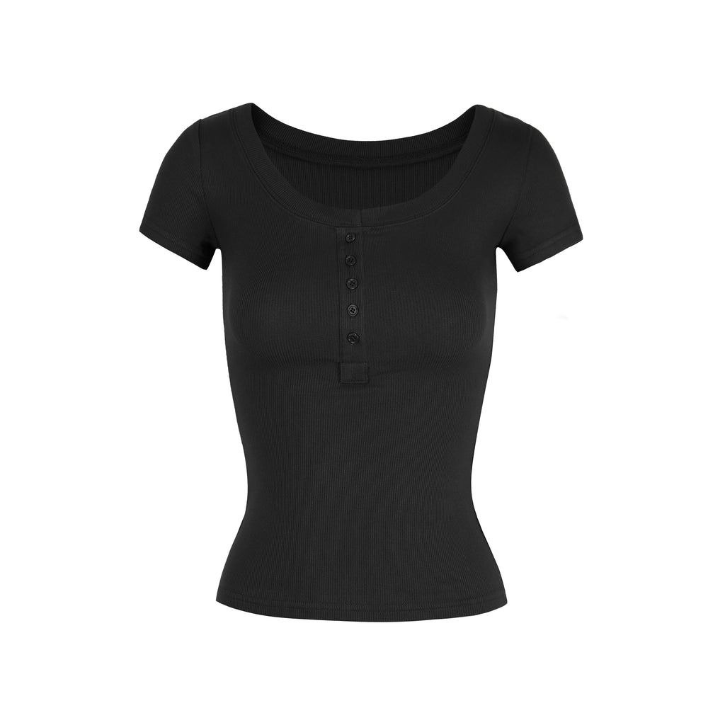 Jim Kennetu Collar Henry Collar Slim and Thin Tee