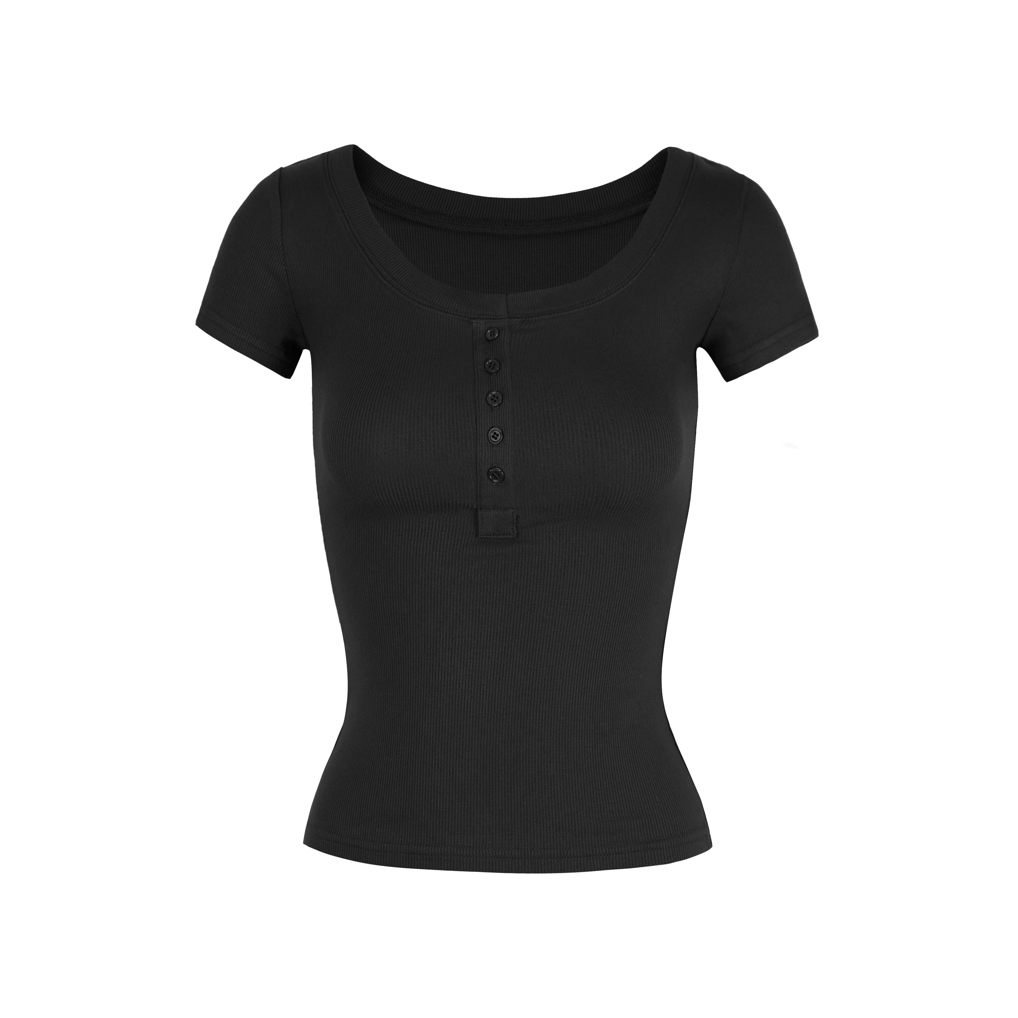 Jim Kennetu Collar Henry Collar Slim and Thin Tee