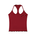 CryingCenter Beauty Shoulder Back Curled Mini Logo Elastic Vest