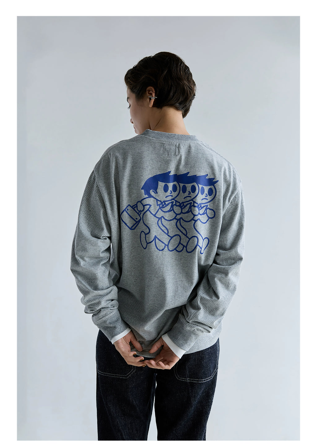 BENT IDEA Casual Pinstripe Long Sleeves