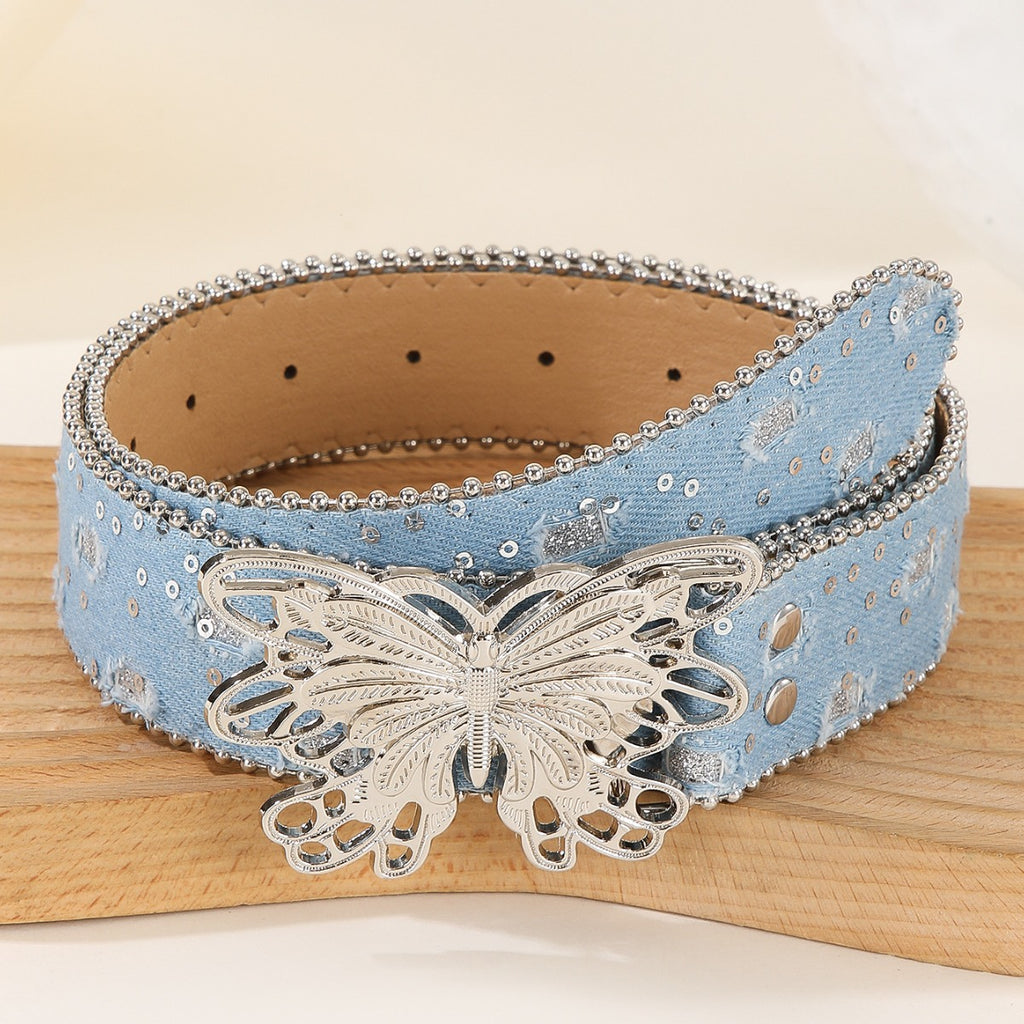 Intertek Decorative Butterfly Smooth Buckle Belt