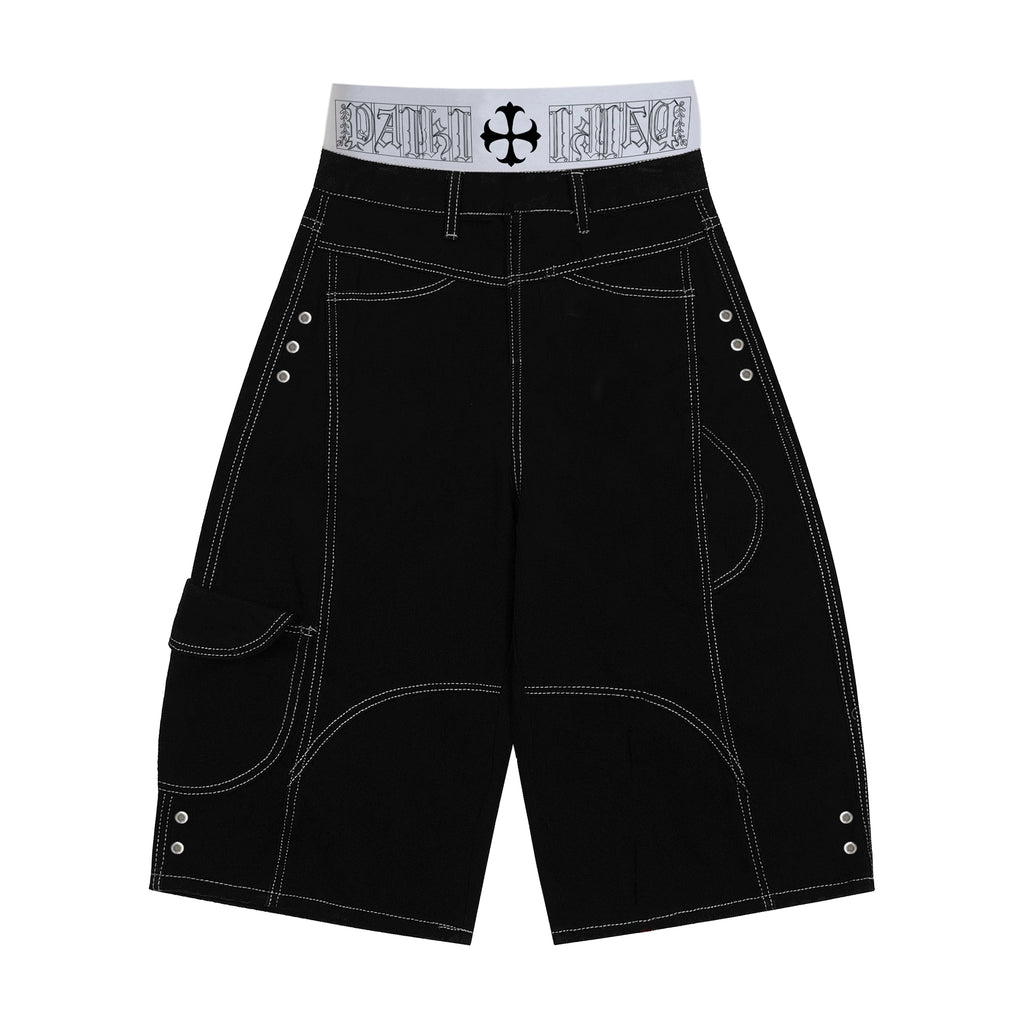 PAIKI Retro Deconstruction Bright Line Multi-pocket Tooling Slacks