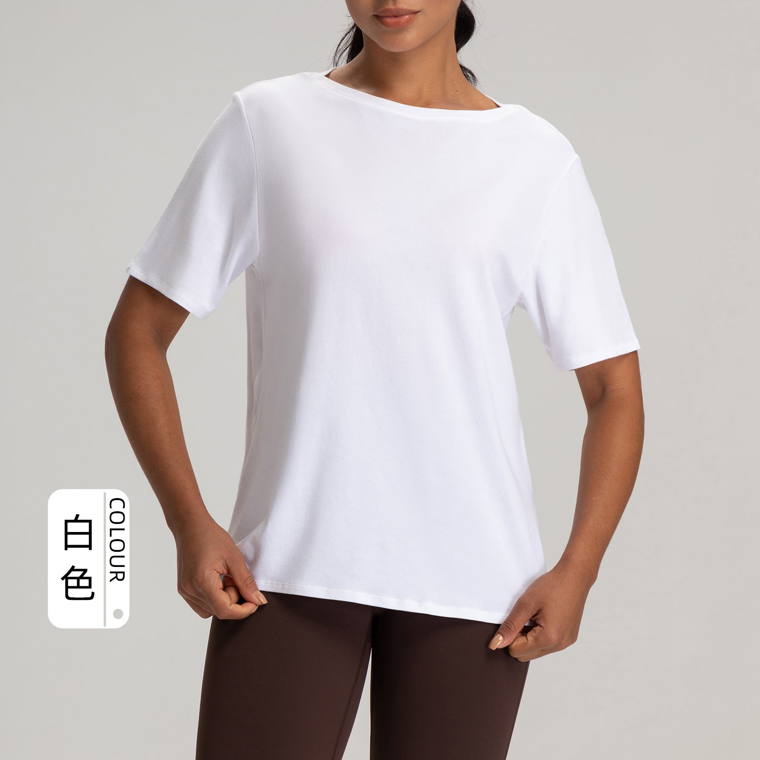 Athena Lulu Crew Neck Naked Breathable Loose Tee