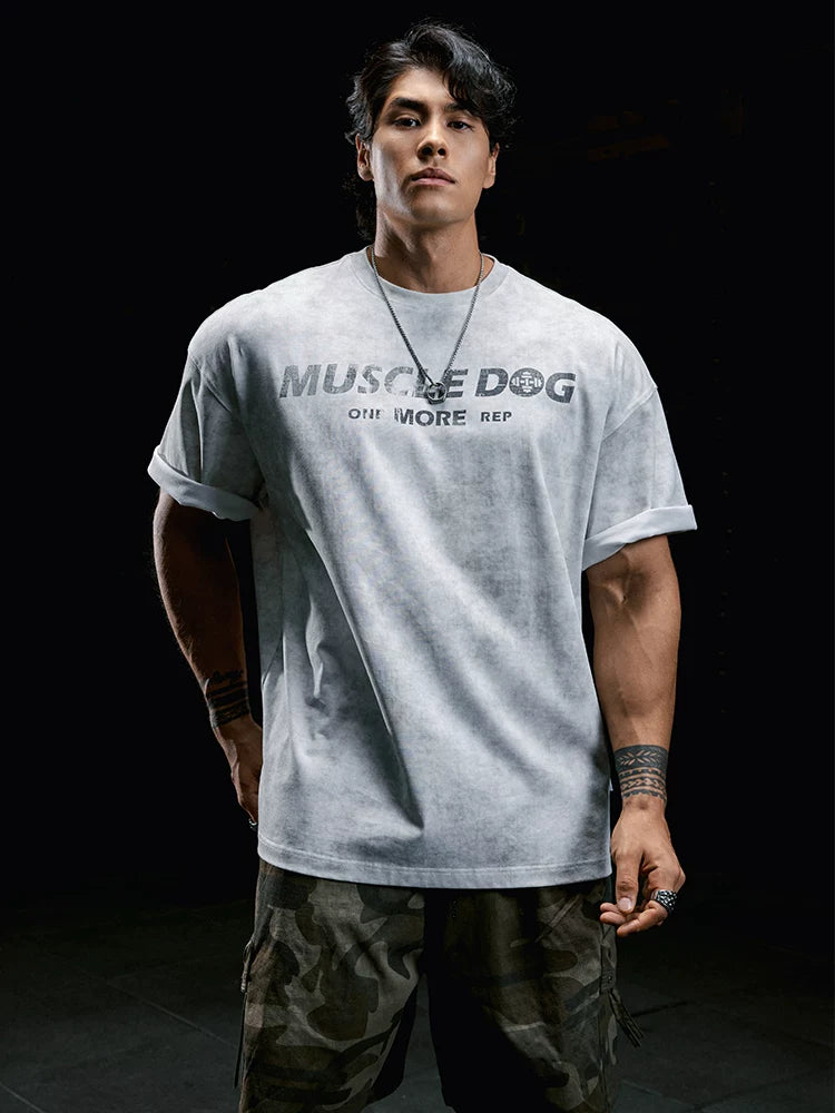 MuscleDog Tie-dye Loose Sports and Leisure Tee