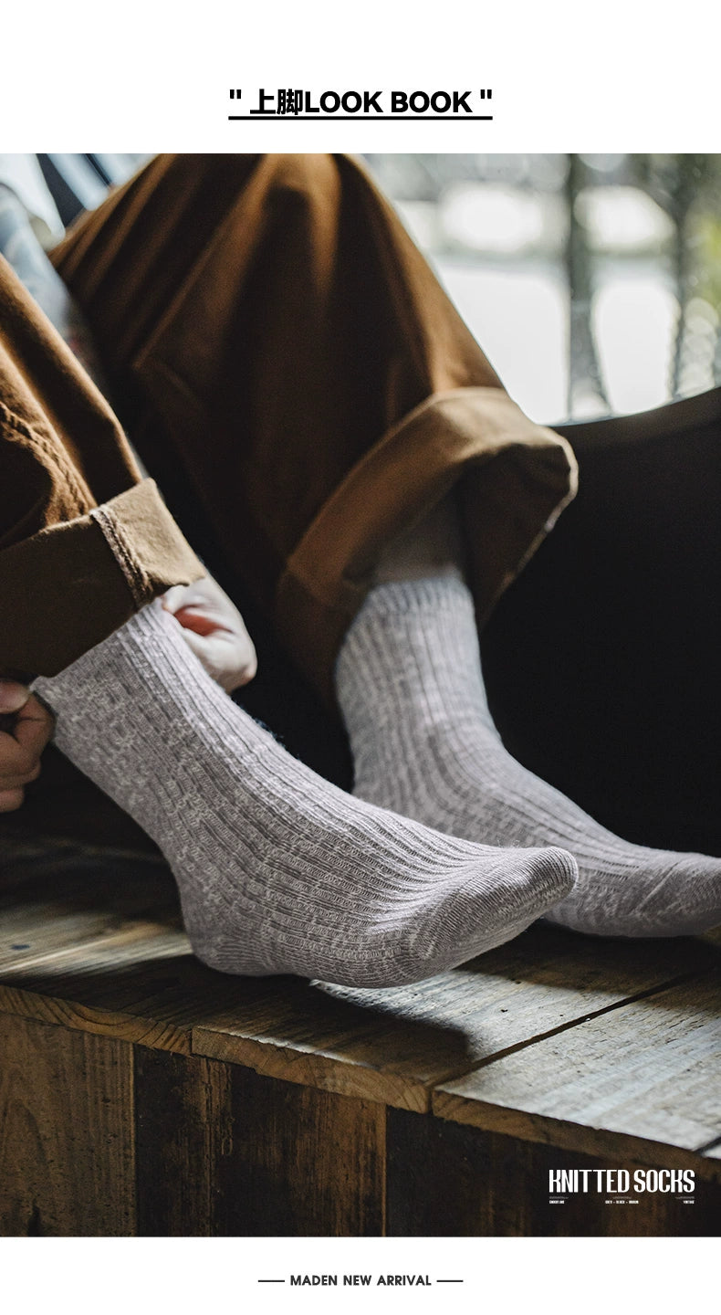 Maden Vintage Snowflake Knitted Cotton Socks