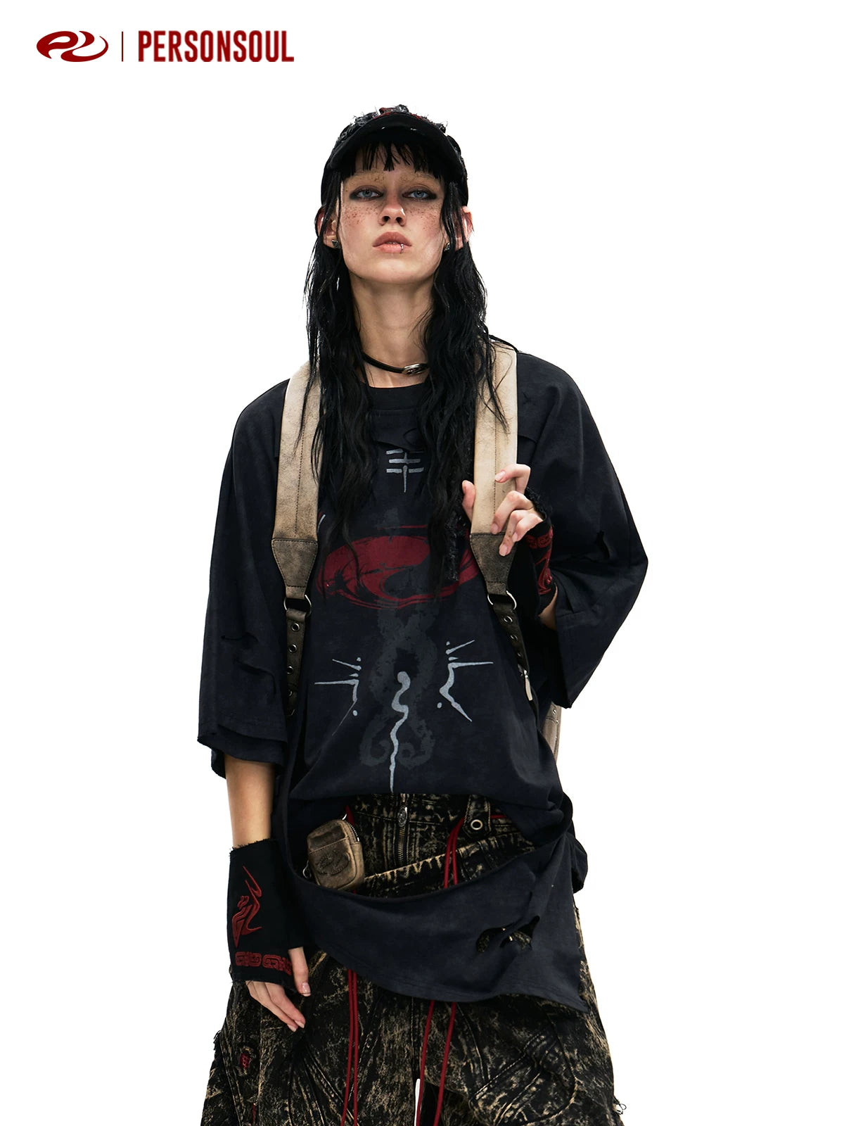 PERSONSOUL Irregular Breaking Loose Tee