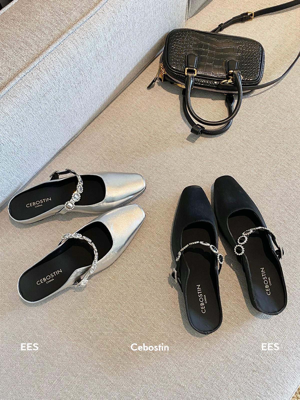 Cebostin High-end Shallow Mouth Bag Head Half Slippers
