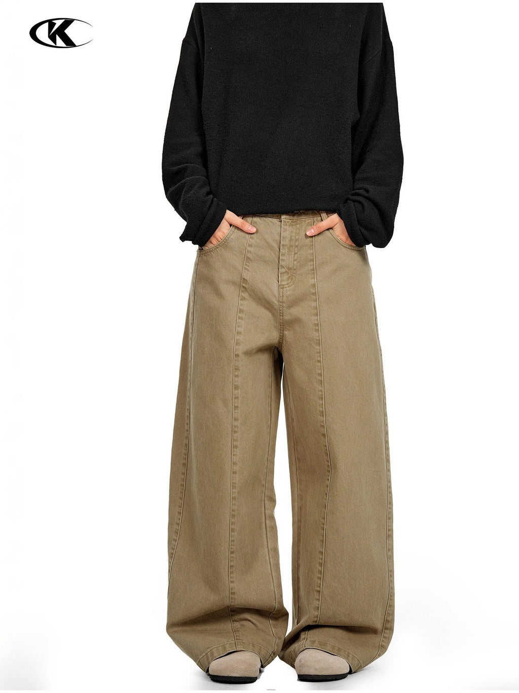 11KN Straight Loose Wide-leg Slacks