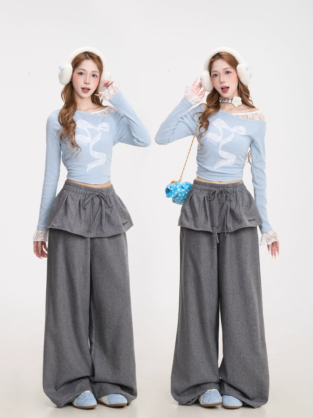Mershier Fart Curtain Fake Two-Piece Versatile Sweatpants