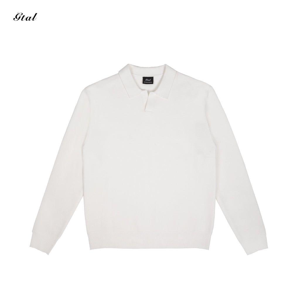 GTAL Retro Casual Long-sleeved Lapel Knitted Sweater