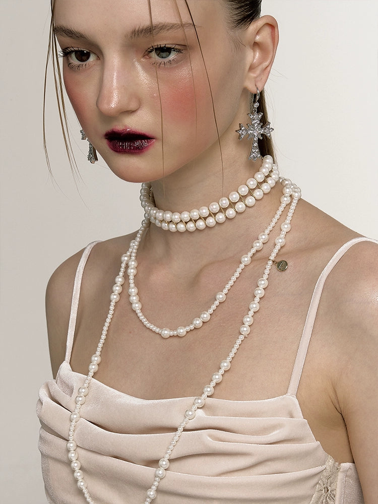 1JINN Niche Light Luxury Multi-layer Wearing Pearl Sweater Chain