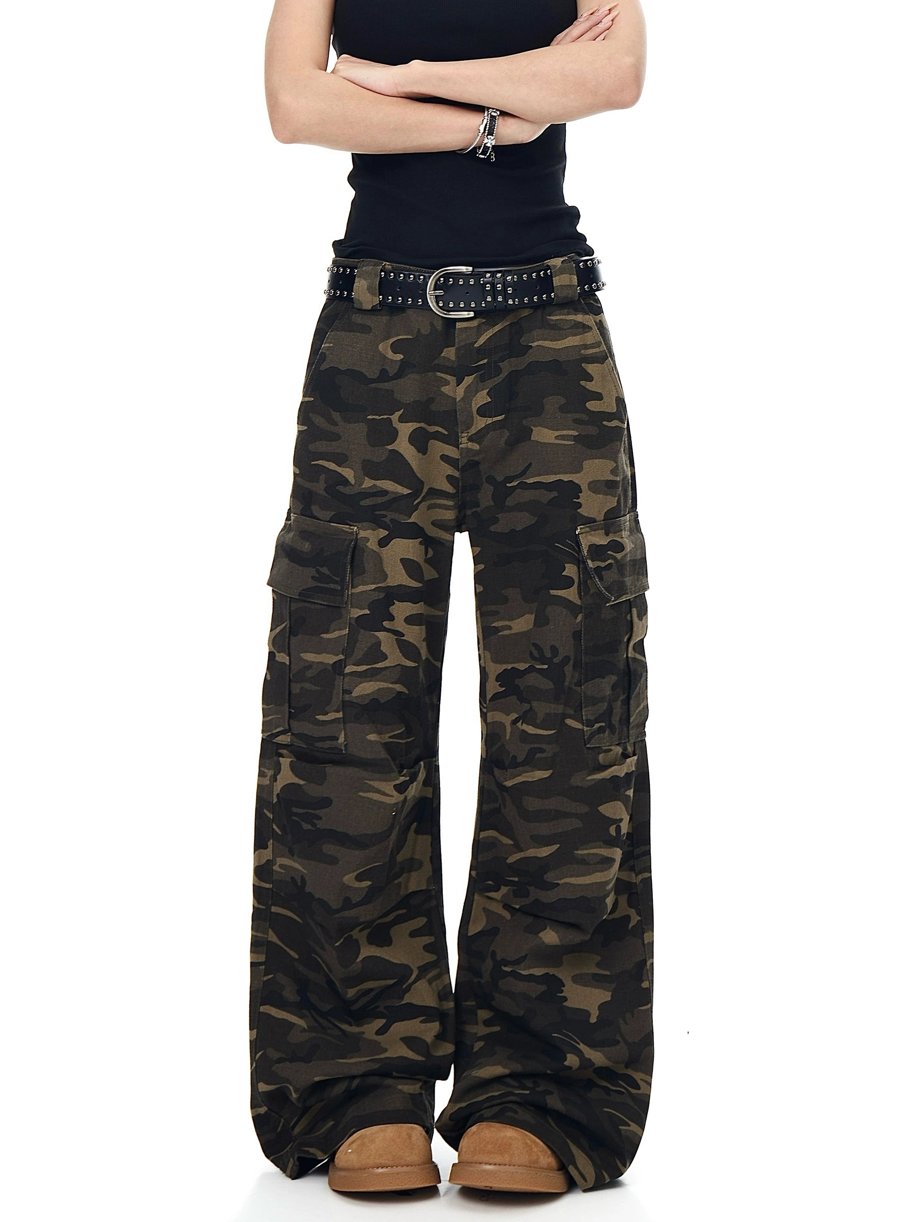 BLACKLISTS Camouflage Tooling Straight-leg Micro-pull Pants