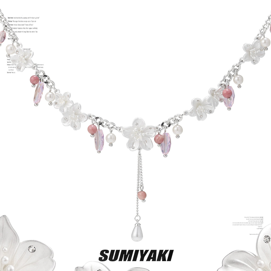 SUMIYAKI Sakura Flower Fringed Clavicle Chain