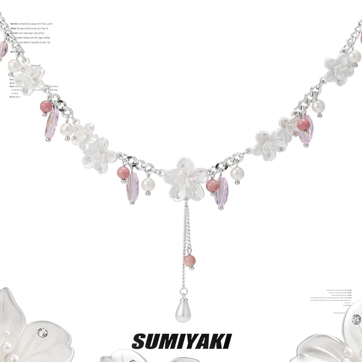 SUMIYAKI Sakura Flower Fringed Clavicle Chain