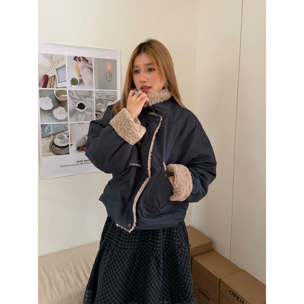 CCYE Lamb Wool Splicing Tooling Jacket