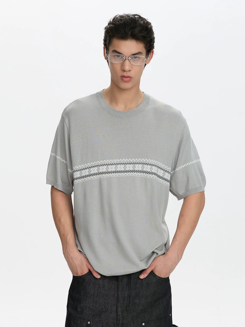 A PUEE Retro Loose and Versatile Knitted Tee