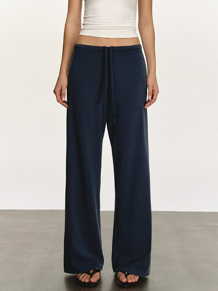 Anna Aneae One-piece Drawstring Casual Lazy Drape Pants