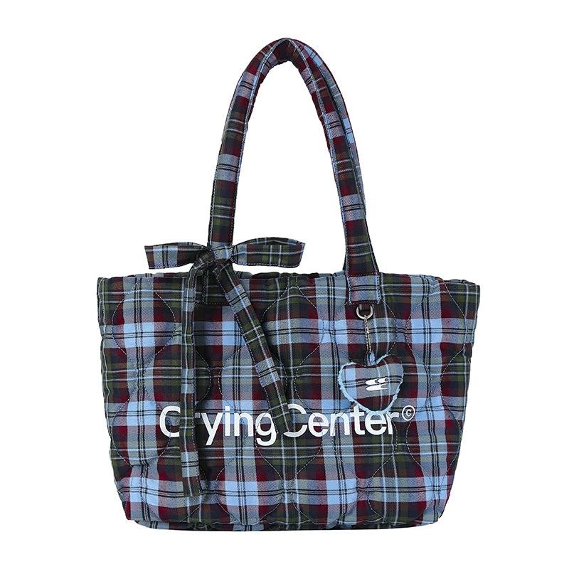 CryingCenter Vintage Checked Tote Bag