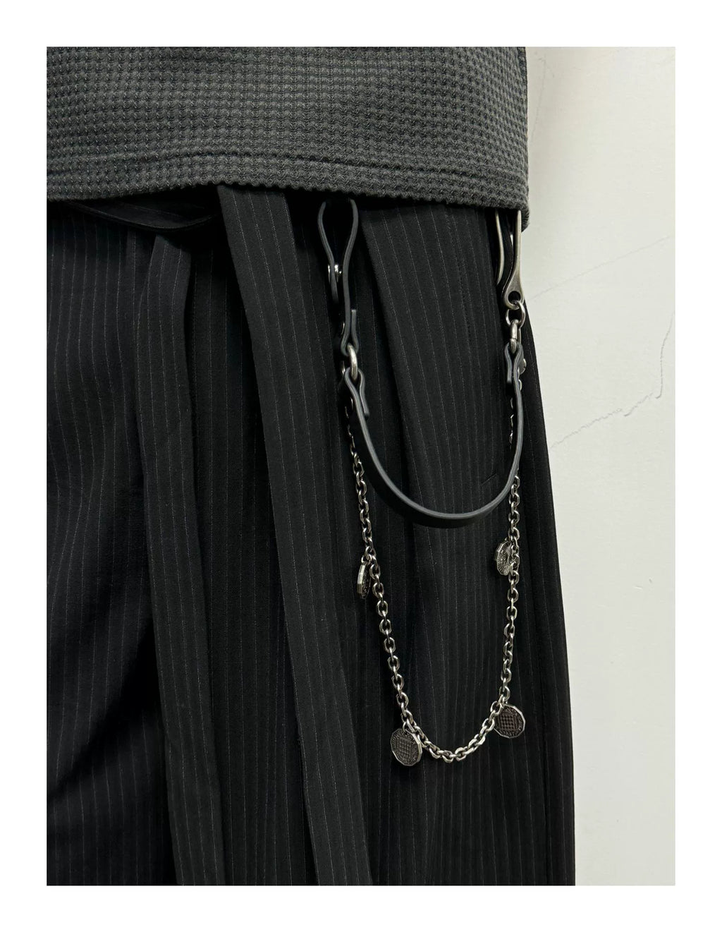 NOT UGLY Top Cowhide "Silver Coin" Double Trouser Chain Pendant Accessories