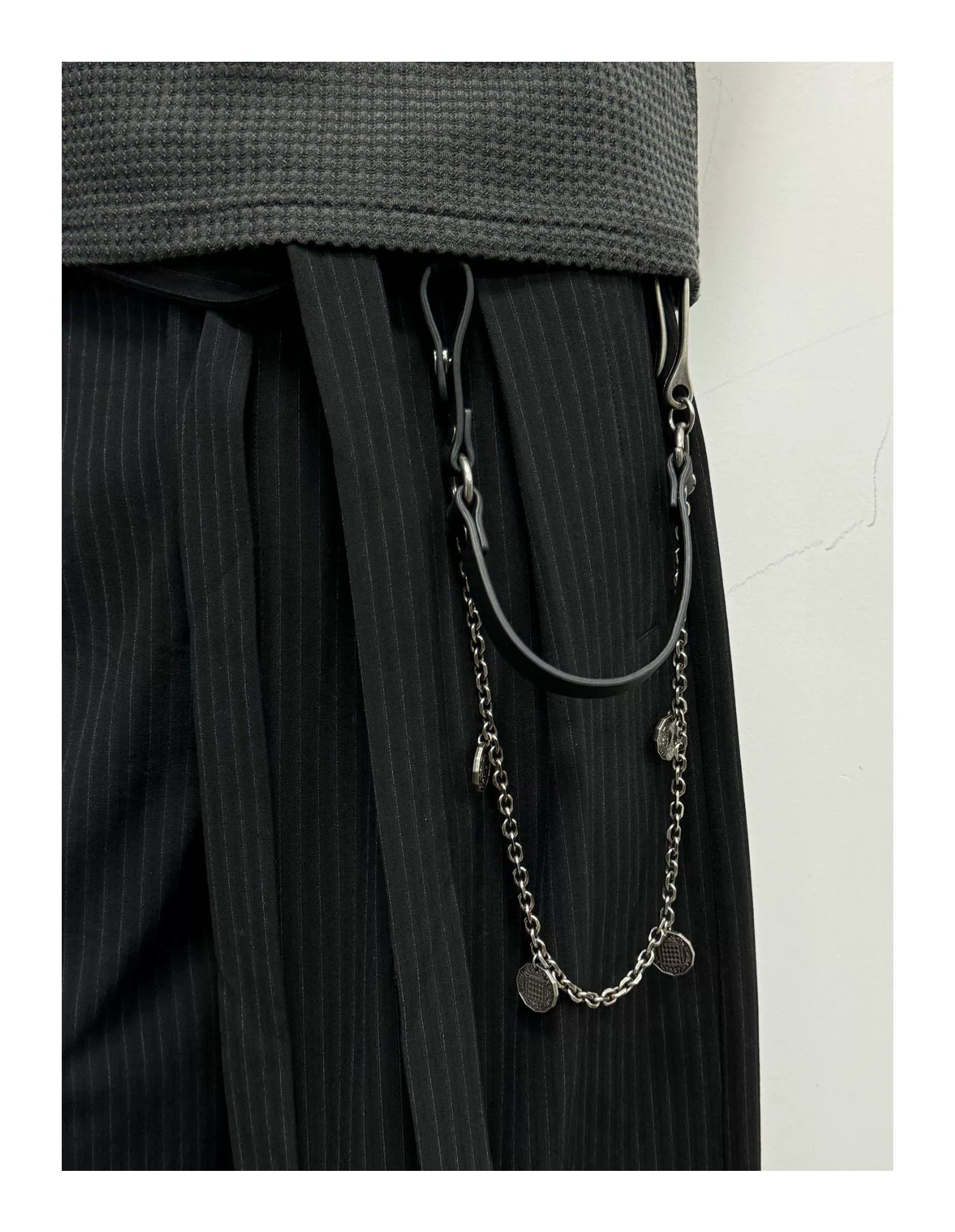 NOT UGLY Top Cowhide "Silver Coin" Double Trouser Chain Pendant Accessories