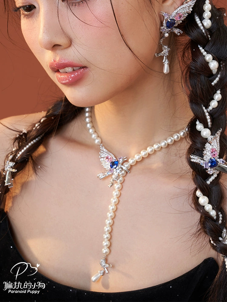 ParanoidP Y Word Pearl Light Luxury High-end Necklace