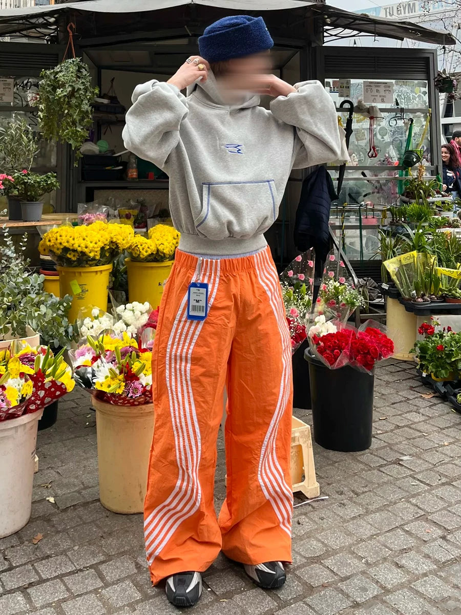 FTS Vintage Striped Loose Straight Sweatpants