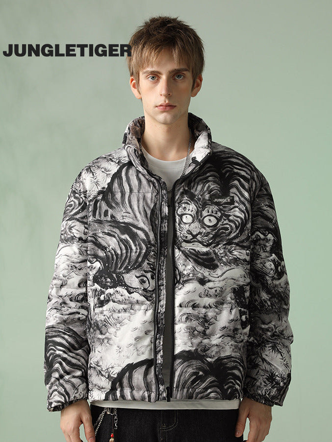 Jungle Tiger & Insect Master Joint National Ink Full Thickened Bread Jacket