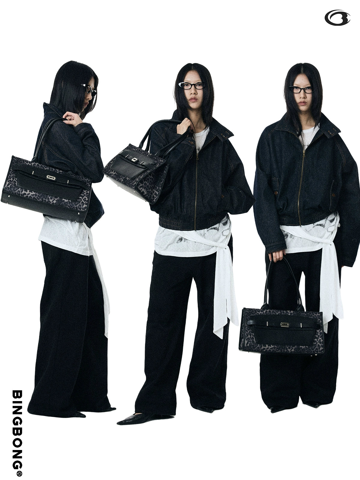 BINGBONG Black Panther Leather Large Capacity Cool Spicy Tote Bag