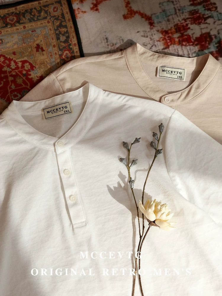 MCCEVTG Casual Henry Collar Slim Tee