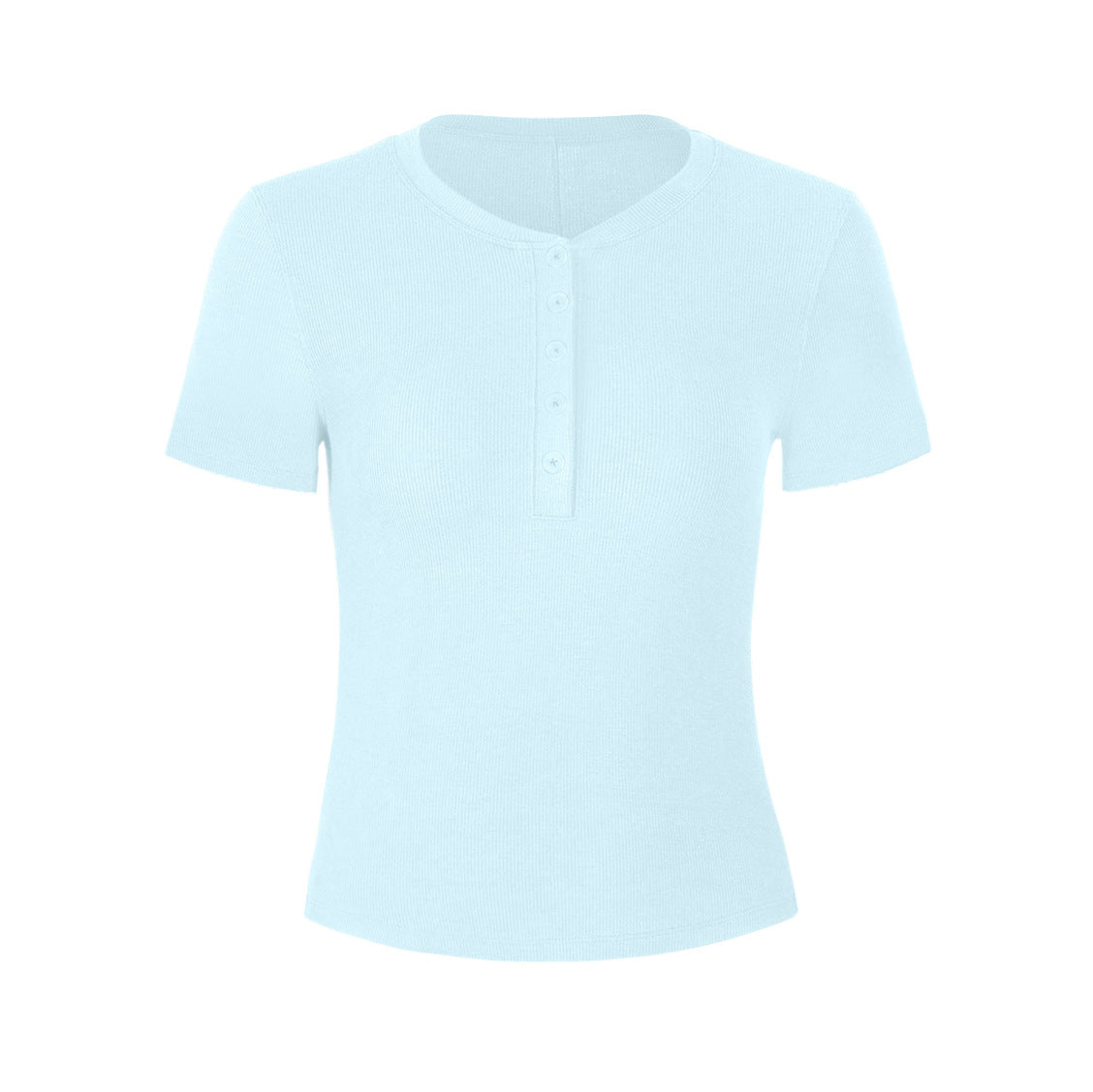 Athena Lulu Ribbed Button Naked Breathable Yoga Suit Tee
