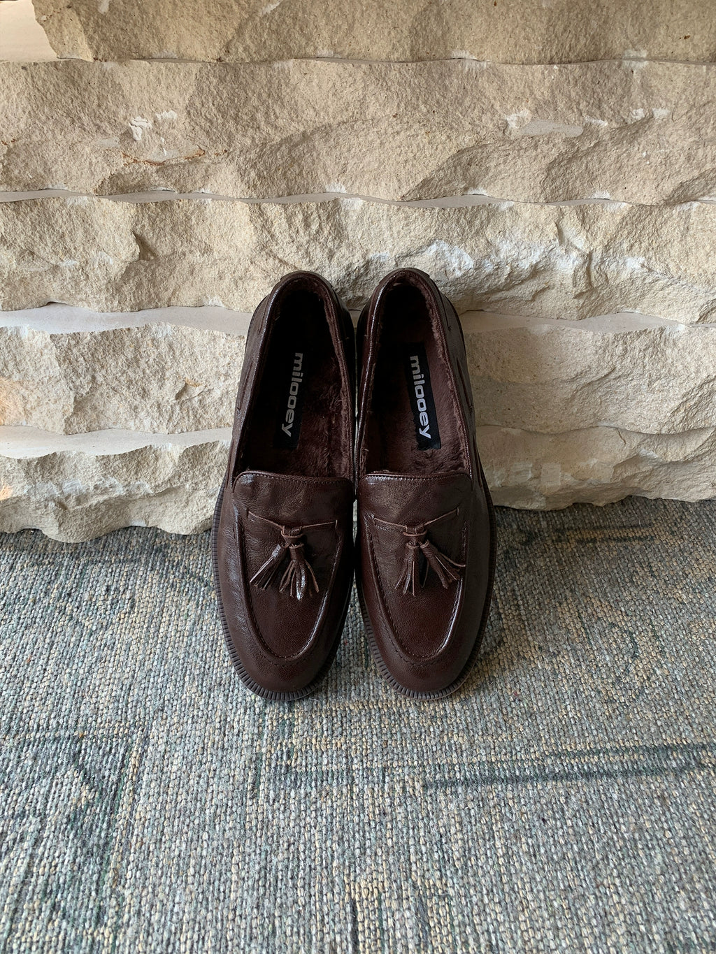 Milooey Leather Suede Fringed Loafers
