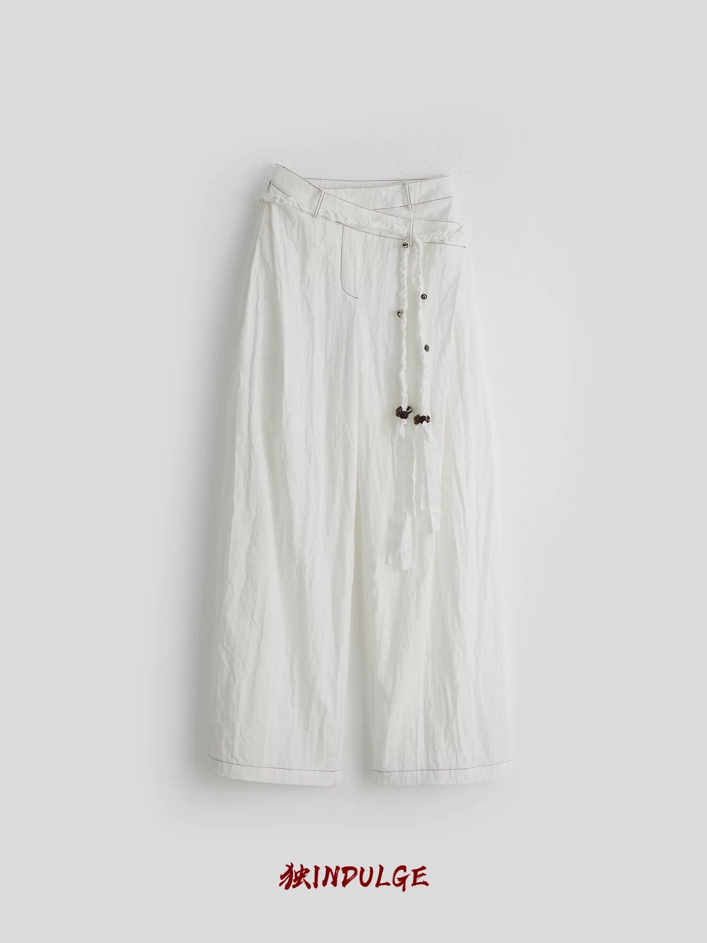 INDULGE Irregular Double Waist Wide Leg Pants