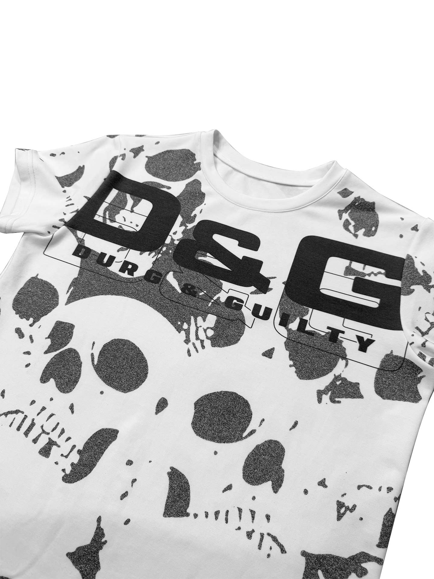 No E Mosen Skull Full of Printed Shoulder Tee