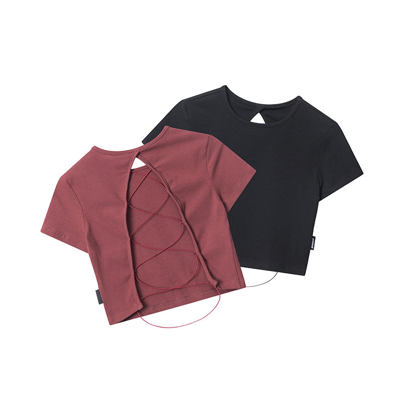 Nariele Sexy Hollow Backless Tee