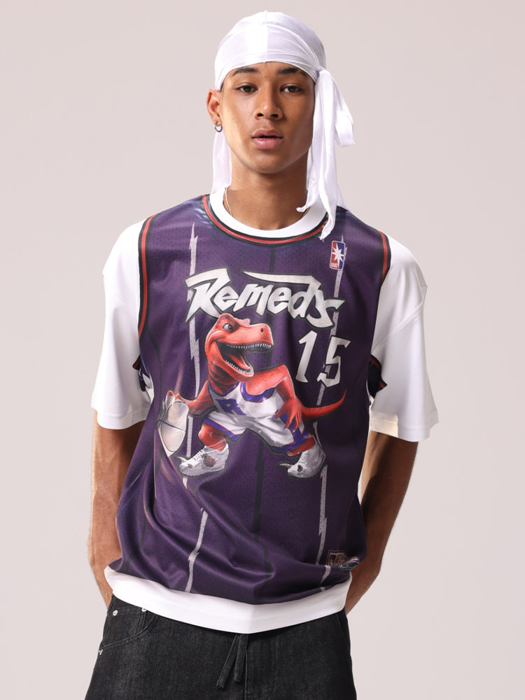 Remedy Raptors Carter Digital Printing Fake Two-piece Short Sleeve Tee