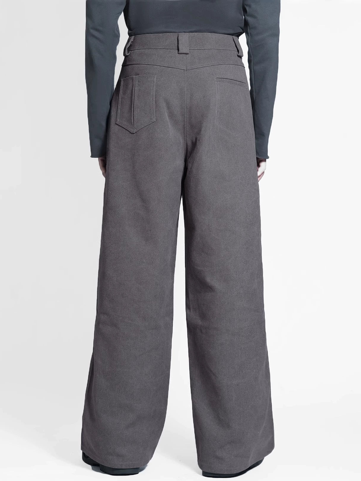 ETHEREAL PRODUCTION Corrugated Loose-cut Leg Canvas Casual Overalls