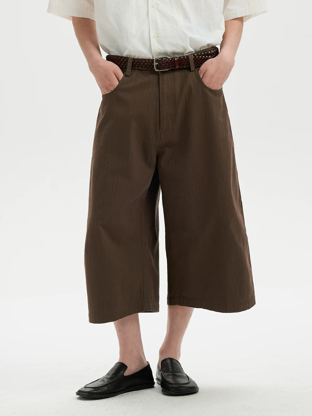 BUTTBILL Simple and Versatile Loose Casual Cropped Pants