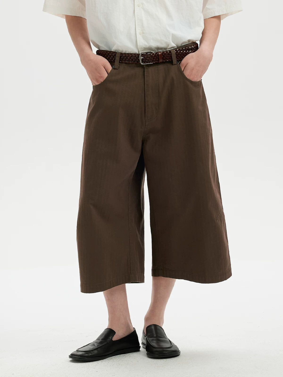 BUTTBILL Simple and Versatile Loose Casual Cropped Pants