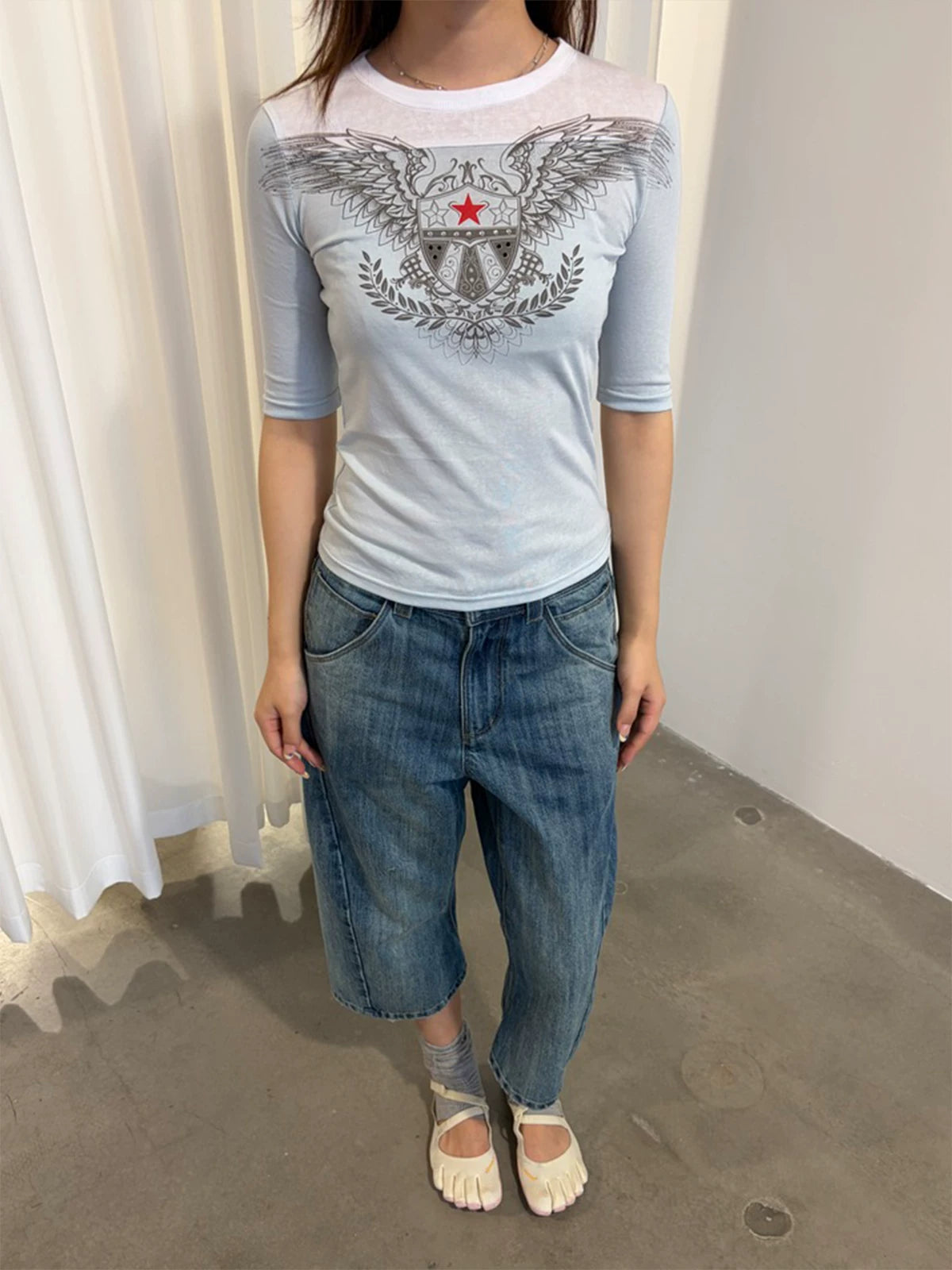 InsGale Eagle Stitching Slim Tee